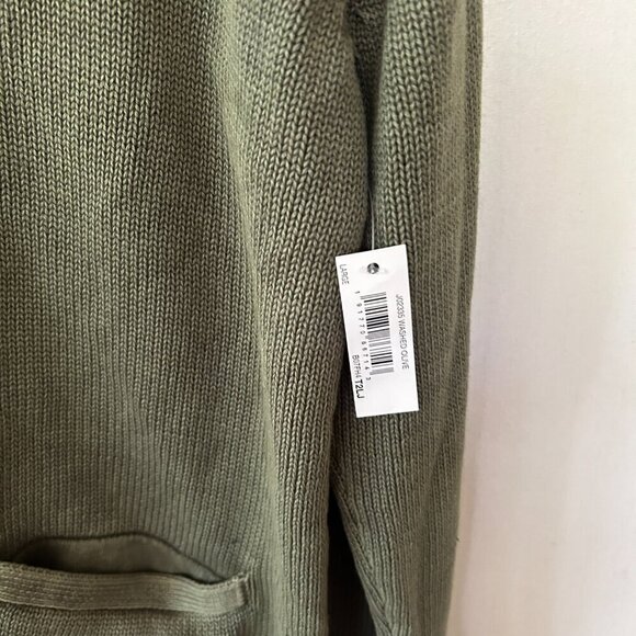 Goodthreads Cardigan Womens Large Green Button Front Pockets Grandpa Sweater - Picture 2 of 5